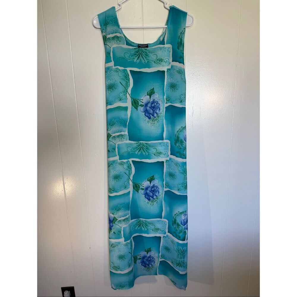 Vintage Y2K boho cottagecore floral block dress large